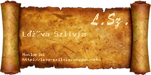 Léva Szilvia névjegykártya